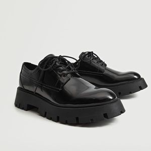 Mango Chunky lace-up track sole shoes NWT Size 6